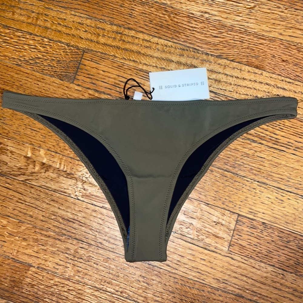 Solid and Striped Army Green Bikini Bottoms